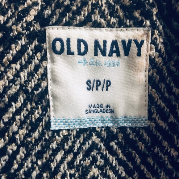 Old Navy- black and white tweed pea coat - Picture 5 of 5